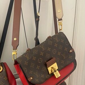 Louis Vuitton Monogram Brown and Red Bag